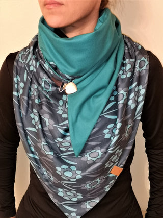 Parisi Winterschal, dreieckig, türkisblau farben, neueste Mode, weich und bequem, für Frauen und Mädchen